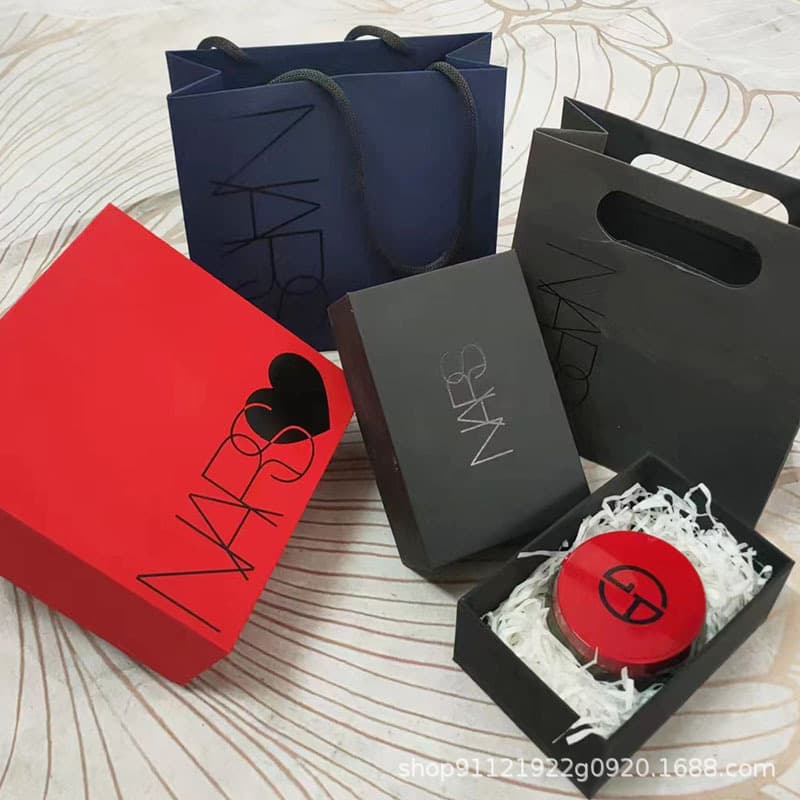 Nas classic makeup black powder gift box packaging empty box cosmetics lipstick eye shadow beauty gift box paper bag