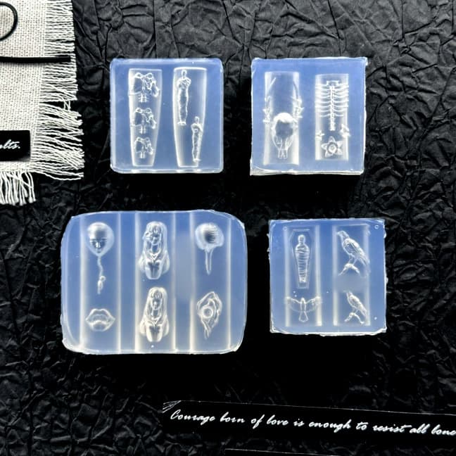 [Hot Sale] New Mummy Crow Golden Crow Sadako Withered Bones Blooming High-Transparency Nail Art Mold DIY Silicone Mold