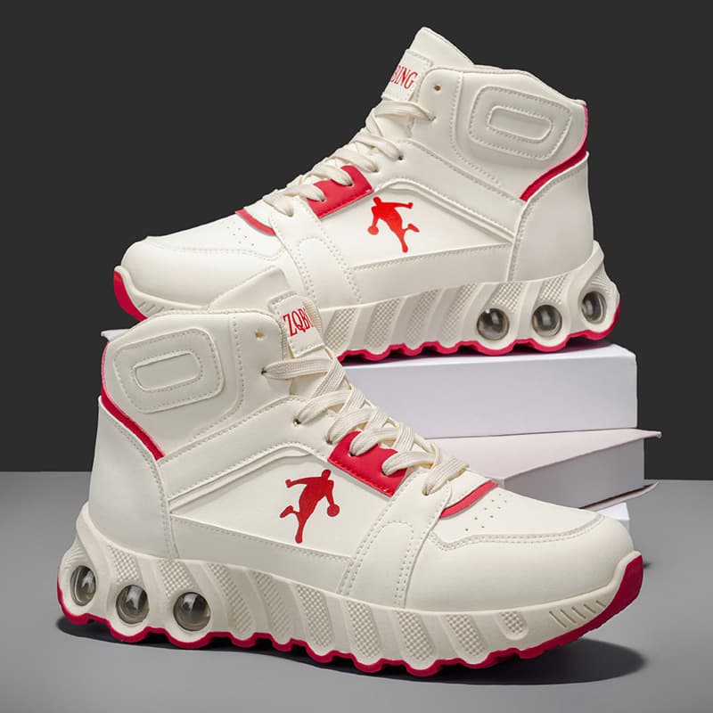 Wholesale Cross-Border Large Size Men's High-Top Basketball Shoes, Thick Sole, Lightweight Casual Sneakers, Running Shoes, Popular and Versatile
