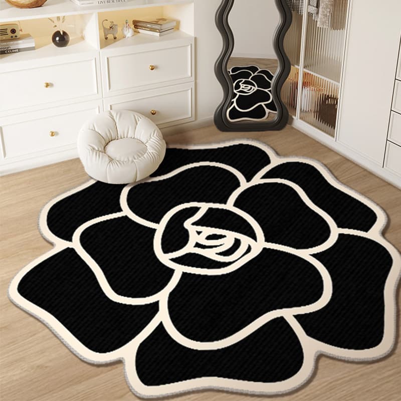 Light luxury imitation cashmere carpet, small fragrant living room, large carpet, cloakroom, camellia bedroom, soft floor mat