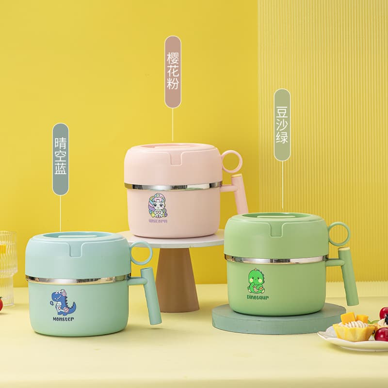 Insulated Lunch Box for Students and Office Workers, Portable Stainless Steel Insulated Container, High-Looking, with Lid, Mini Food Insulation
