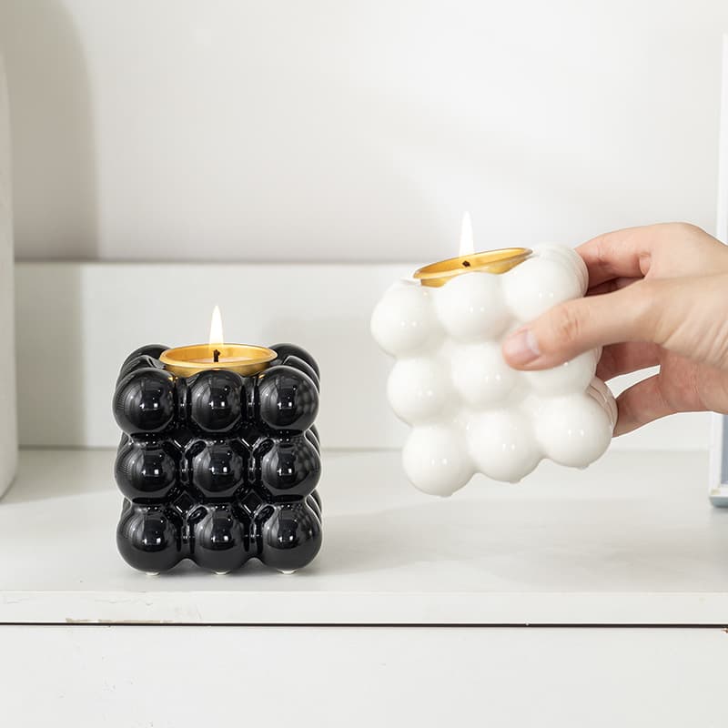 Ceramic Rubik's Cube Aromatherapy Candle Premium Gift Handmade Creative Decorative Prop Internet-Famous Geometric Shape Candle