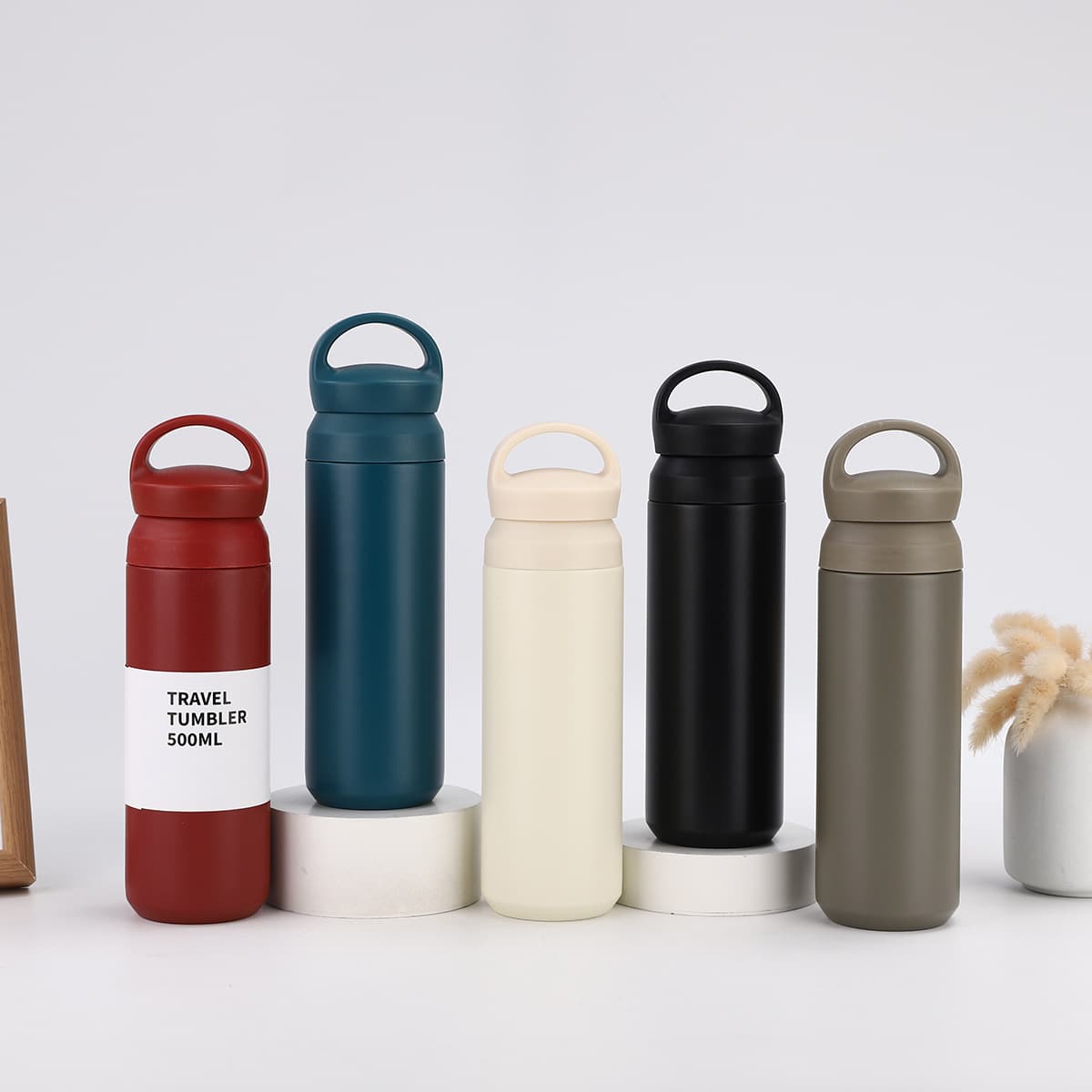 Japanese-style Handle Cup 304 Stainless Steel Double-layer Vacuum Insulated Cup Portable with Ring Handle Customizable