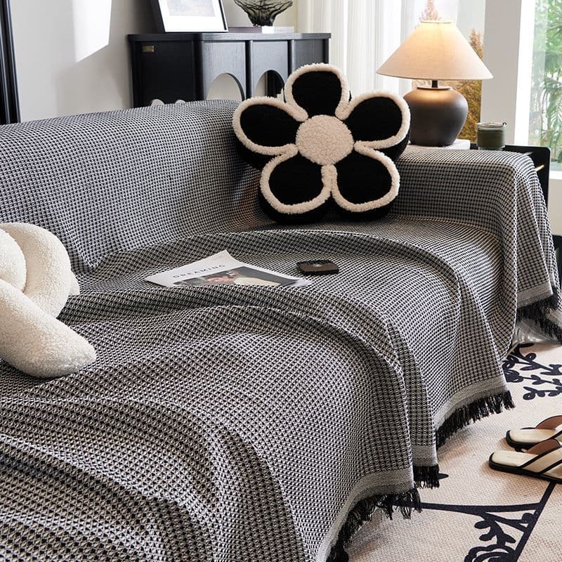 Universal Sofa Cover Cloth All Seasons Full Cover Non-Slip Sofa Throw Blanket Versatile Sofa Protector French Style Dustproof