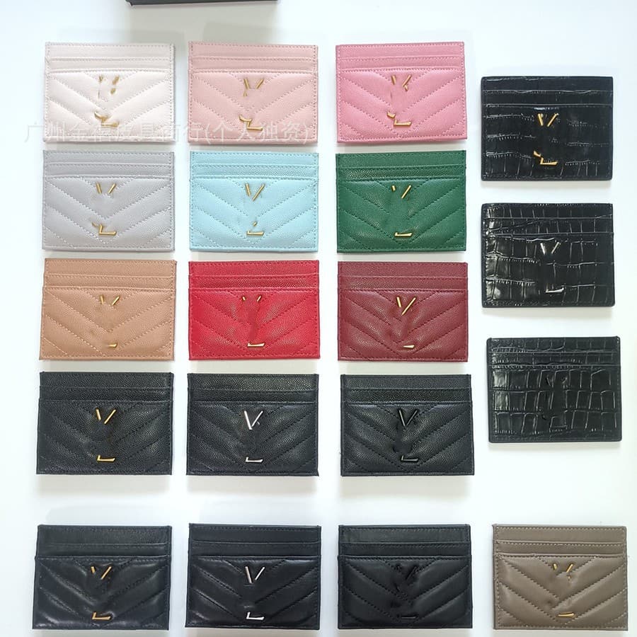 Cross-border Hot Selling Yves Saint Laurent Genuine Leather Card Holder ID Wallet Card Case Caviar Multi-function Coin Purse Card Clutch