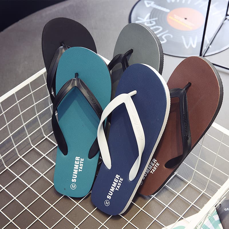 Men's 2026 New Summer Korean Style Flip-Flops for Students - Simple, Stylish, Non-Slip Beach Shoes