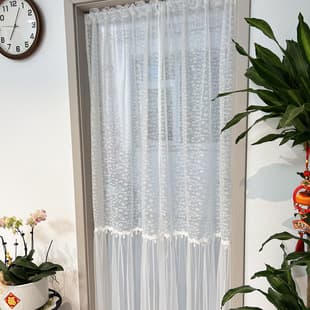No-Drill Home French Lace Screen Door Curtain Long Partition Curtain Mosquito Curtain Bedroom Partition Fabric Door Curtain