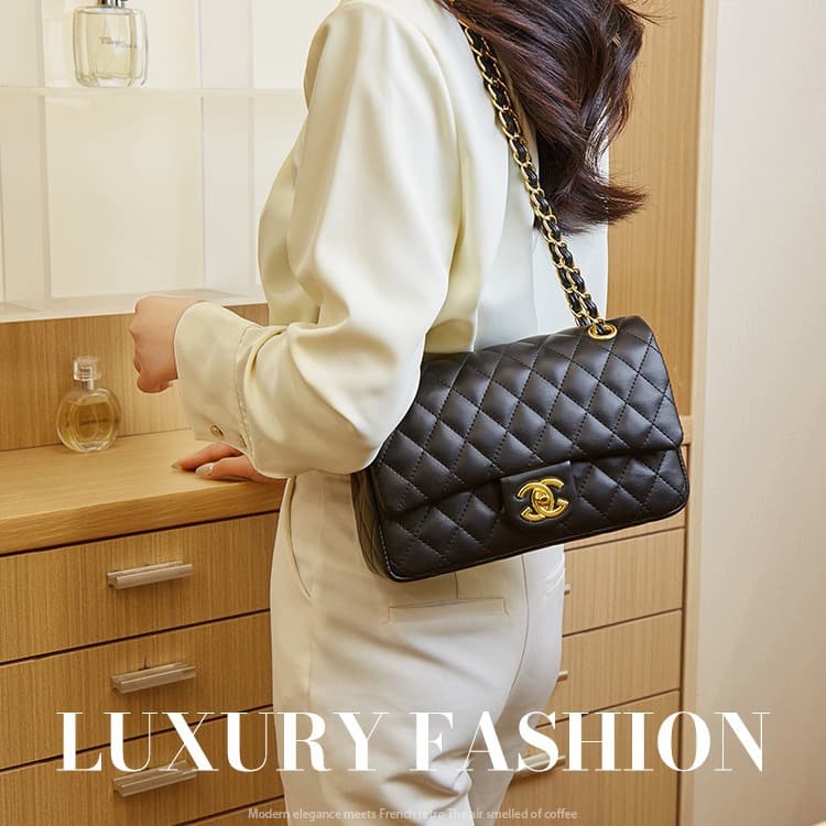 DIY Bestseller Little Fragrance Style Multi-Style Genuine Leather Quality Bulk Fashion Classic Versatile Diamond Quilted Chain Shoulder Crossbody Bag