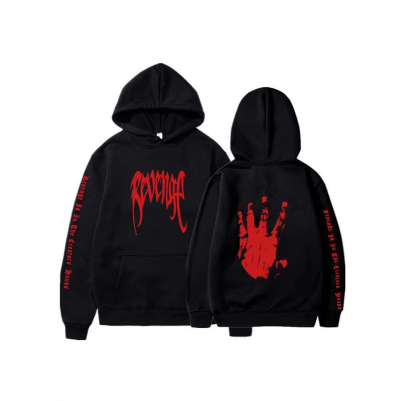 2025 Cross-Border Men's and Women's Regular Cuff Hooded Sweatshirt European and American Street Revenge Hoodie Sweatshirt
