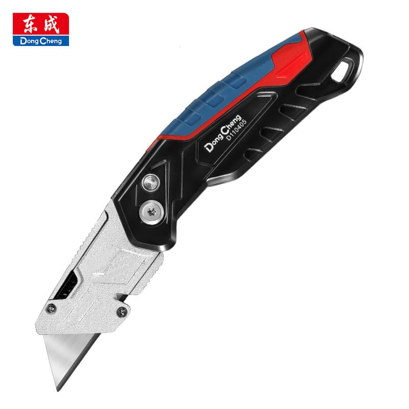 Dongcheng Heavy-Duty Utility Knife with Aluminum Alloy Handle, Rubber-Coated Electrician Knife, Wallpaper Knife, Industrial-Grade Paper Cutter