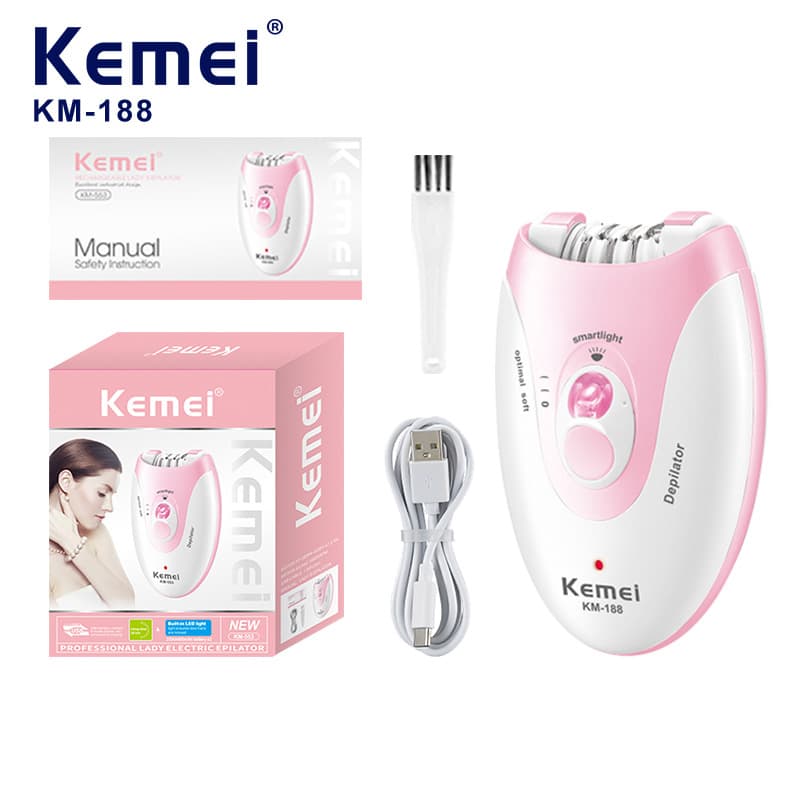 Kemei Women's Electric Hair Removal Device Km-188 Full Body Hair Remover Private Area Hair Removal Shaver Waterproof Hair Removal Instrument