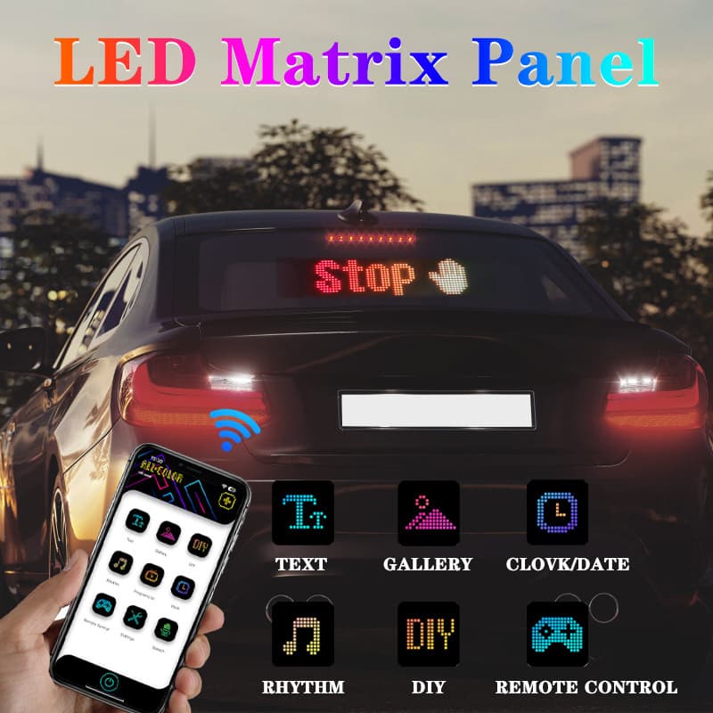 Evil Eye Soft Screen Editable Car LED Flexible Screen Portable Car Sticker APP Remote Control Modification
