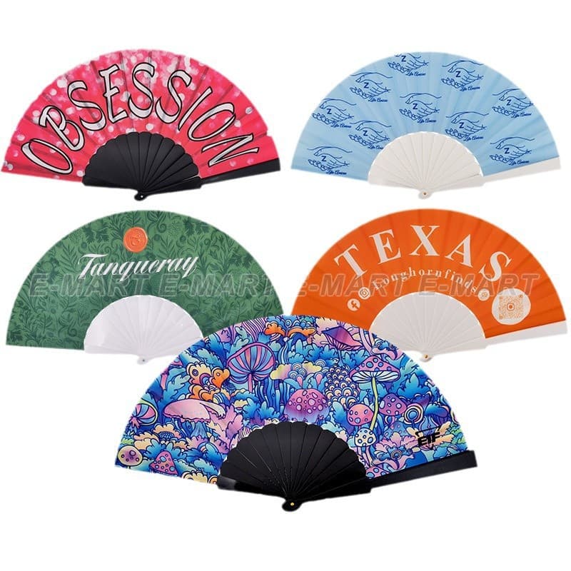 Factory plastic advertising fan event promotional gift fan wholesale processing customizable logo folding fan lady folding fan