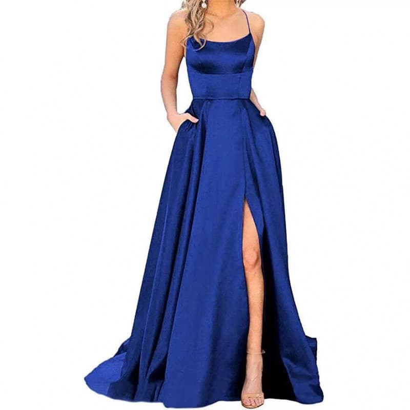 X 24786 Elegant Solid Color Bridesmaid Dress
