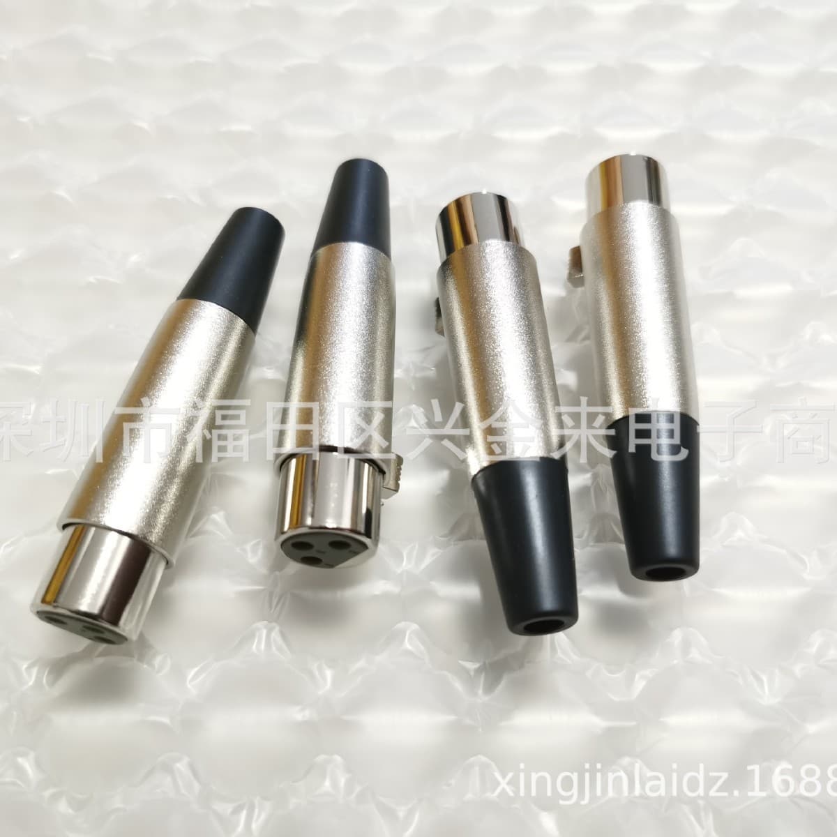 Desktop 3-Pin Female XLR Connector, 3-Pin XLR Female Plug, Microphone Connector, XLR Female Head, Three-Pin Metal Microphone Connector