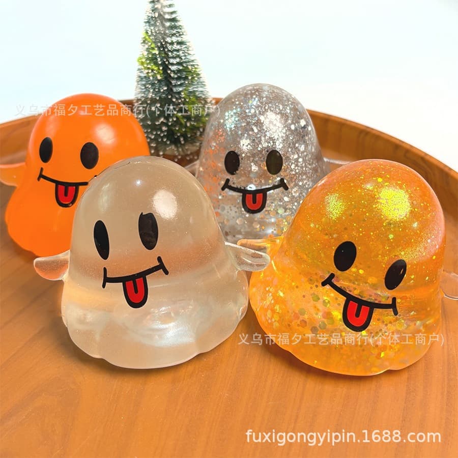 Cross-border NEEDOH Halloween Ghost Funny Malt Candy Pinch Fun Slow Rebound Decompression Toy Vent Squeeze