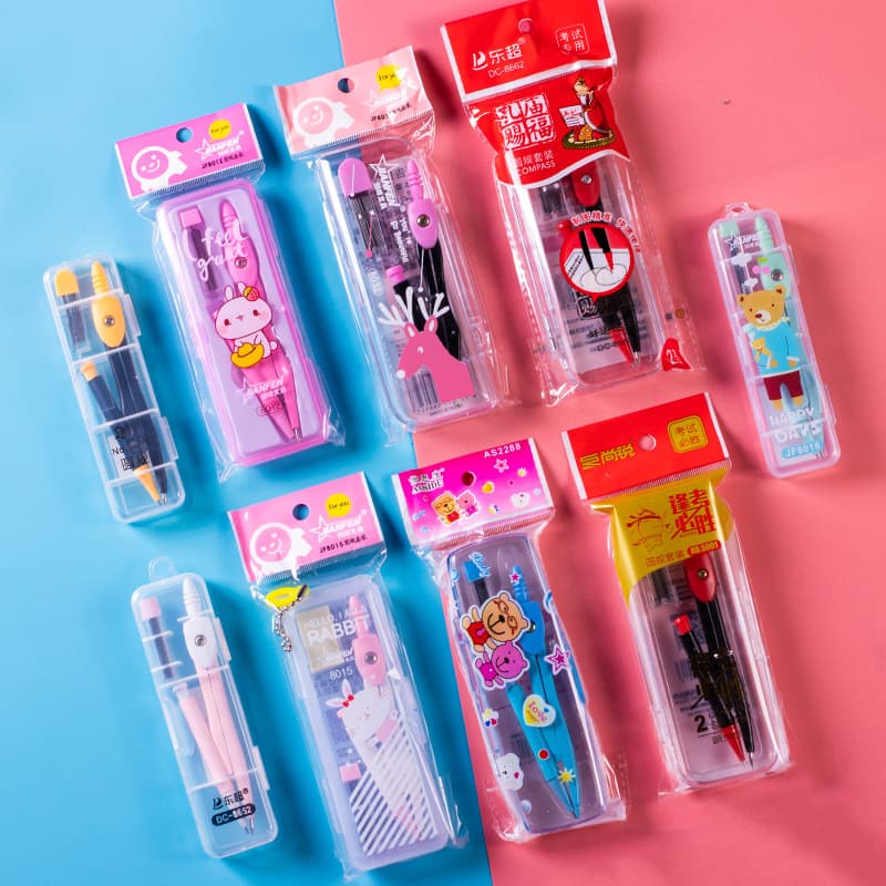 Wholesale of Fresh and Stylish Automatic Pencil Compasses, Drawing and Measuring Rulers, Student Compass Stationery Supplies
