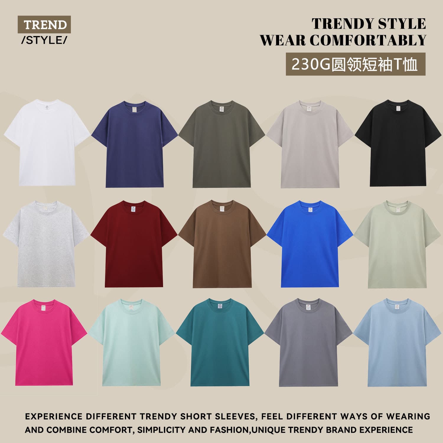 Japanese Heavyweight 230g Xinjiang Cotton Solid Color Short Sleeve T-Shirt Women's Streetwear Pure Cotton Round Neck Undershirt White Tee