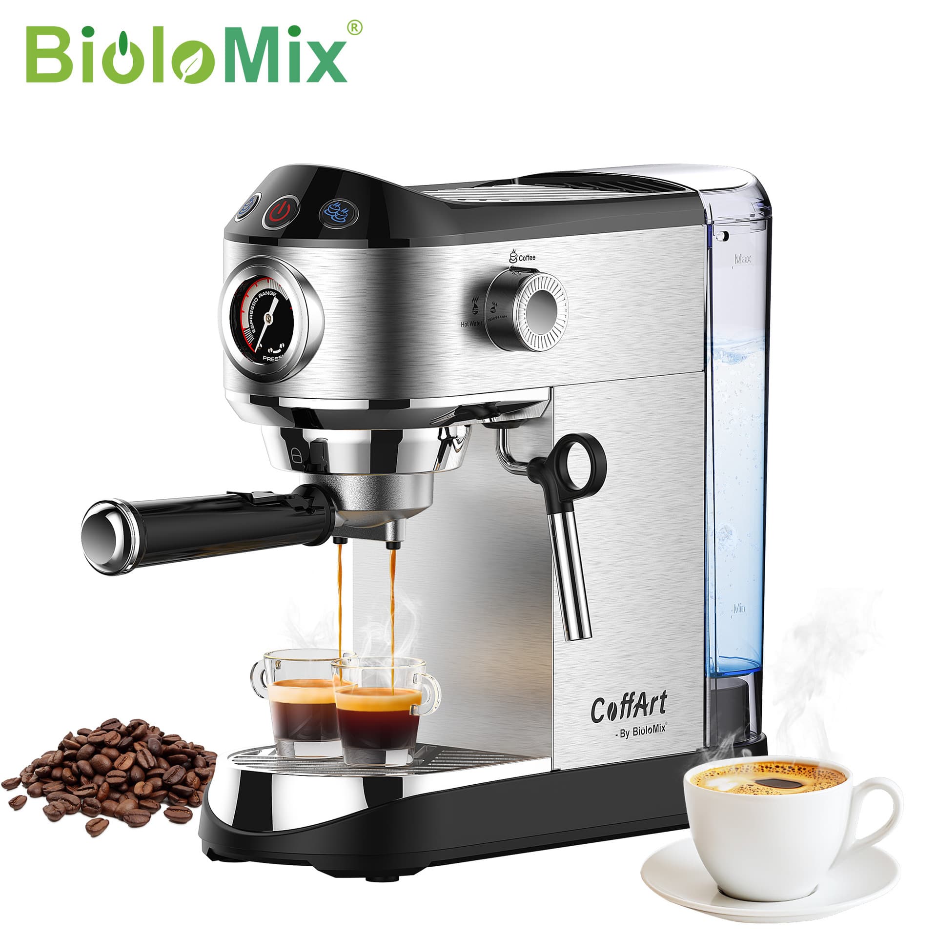 Cross-border Home Office 20Bar Espresso Coffee Machine with Pressure Gauge