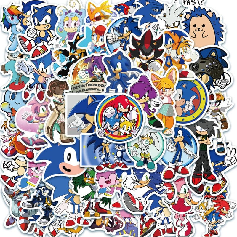 50pcs Sonic Hedgehog Game Graffiti Stickers Notebook Luggage Phone Case Decoration DIY Waterproof Stickers