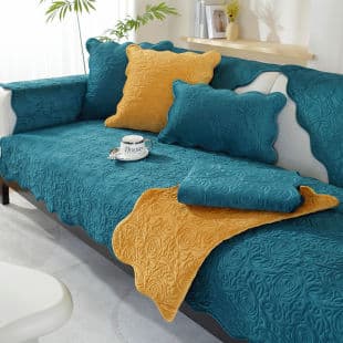 Dutch Velvet Solid Color Sofa Cushion Wholesale, Four Seasons Universal Anti-Slip Cushion, Simple Sofa Cover Anti-Slip Sofa Towel for Export