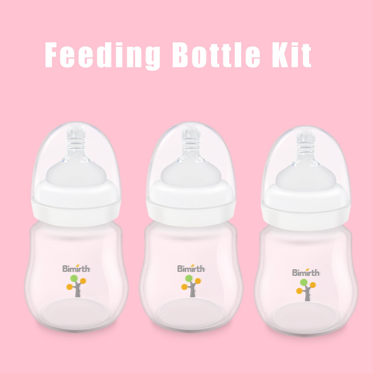Bimirth Wide Neck Baby Bottle for Newborns No Bisphenol A PP Material Gourd Shape Non-Insulated Milk Feeder for Infants