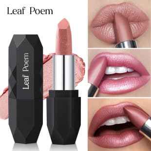 Cross-border LEAF P0EM diamond pearl lipstick, waterproof long-lasting matte lipstick, shiny metallic matte lip gloss