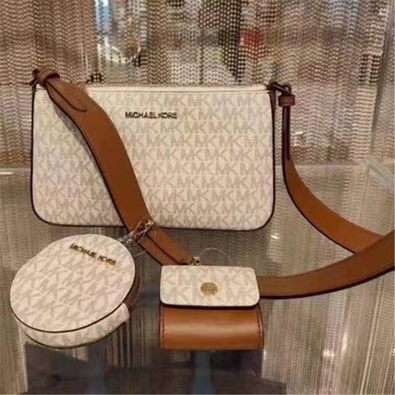 MK Women's 3-in-1 Classic Mahjong Bag Shoulder Crossbody Bag Casual Letter Underarm Coin Small Square Bag