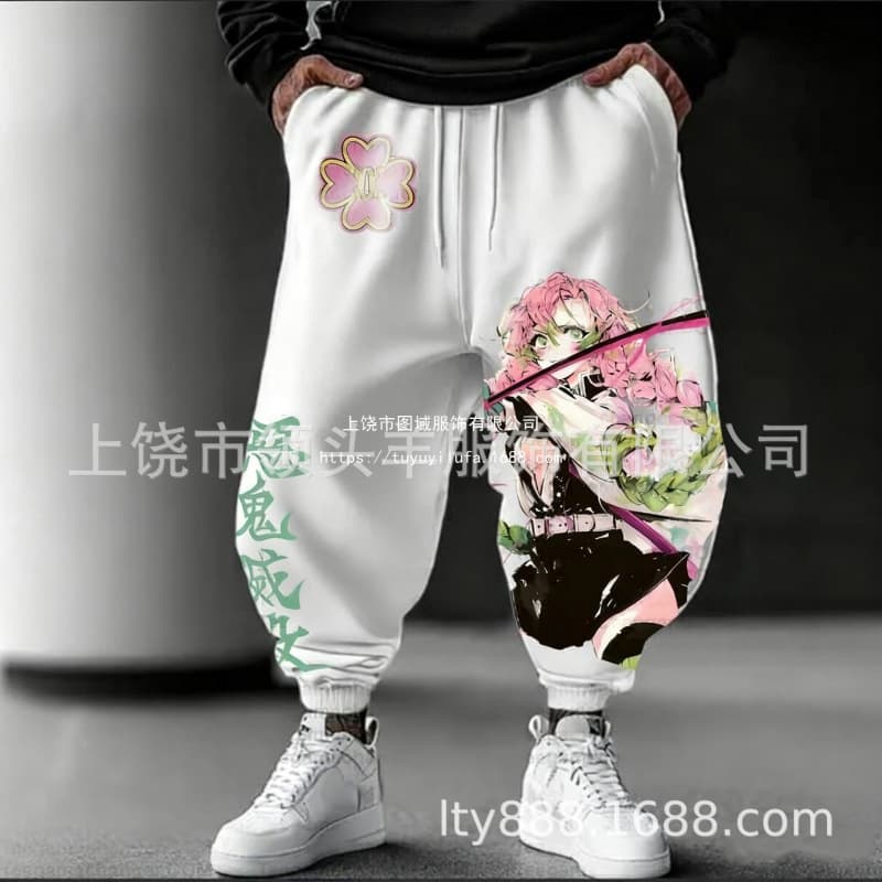 Cross-border European and American fashion wholesale printed Chinese-style casual trendy sweatpants long pants cuffed slim fit