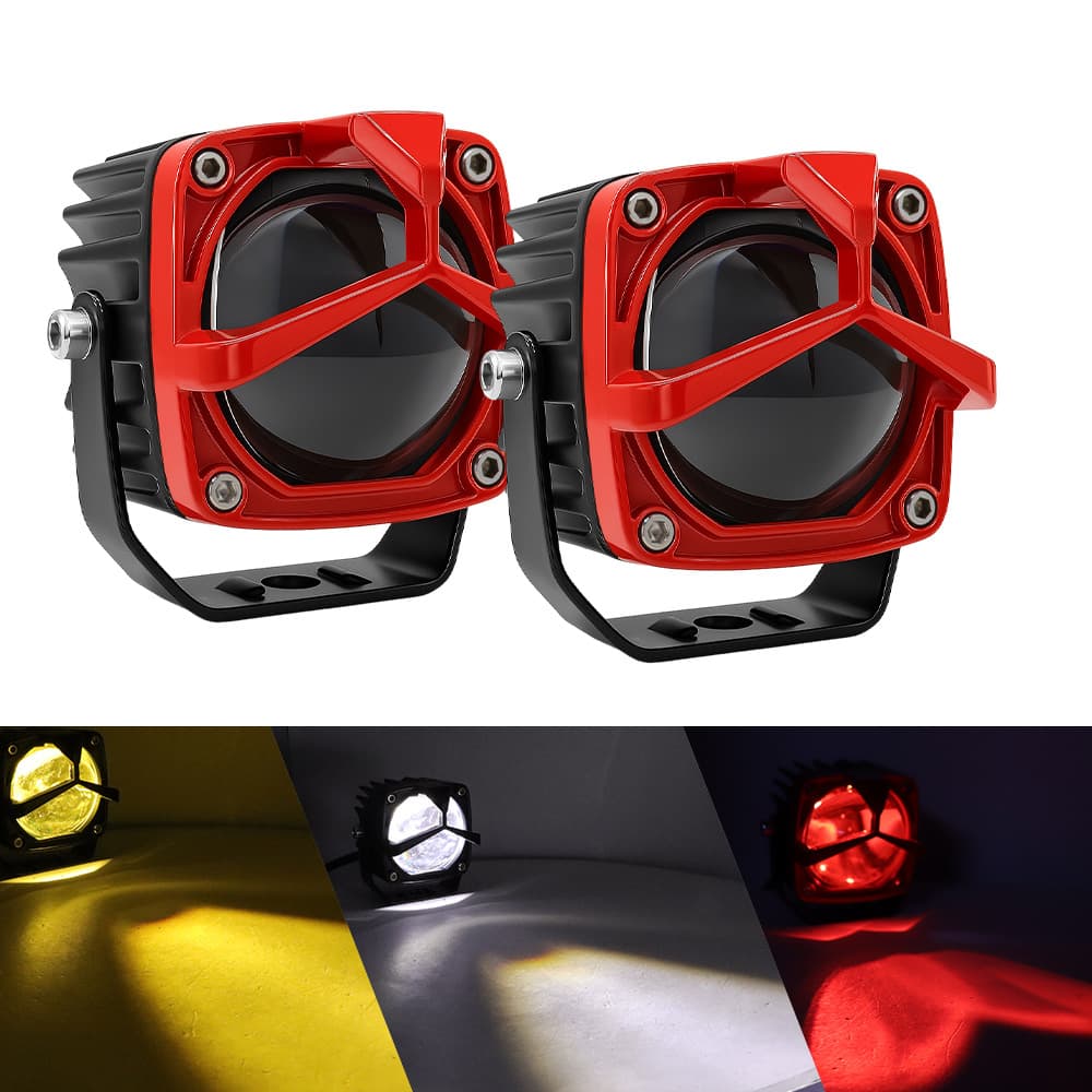 New Cross-Border 3-Inch Motorcycle Spotlights External High-Power LED Auxiliary Light with Strobe