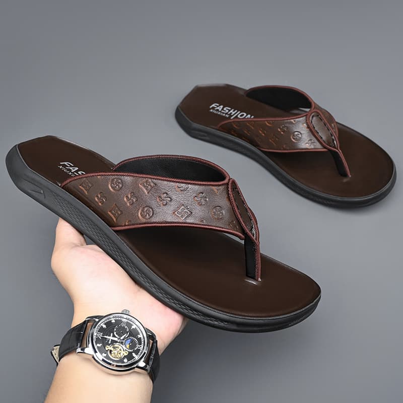 New Summer Style Personalized Flip Flops for Men, Anti-slip and Wear-resistant Soft Sole Outdoor Sandals, Beach Shoes, Drop Shipping