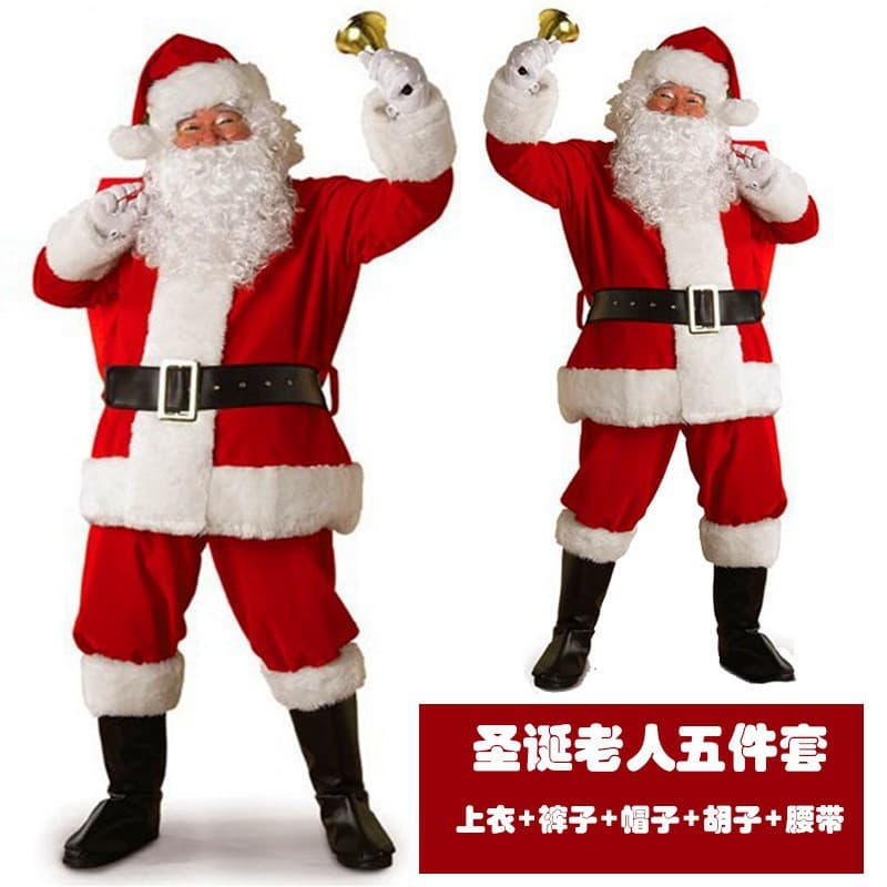 Cross-border Christmas costume cosplay adult Amazon thickened Santa Claus costume performance costume