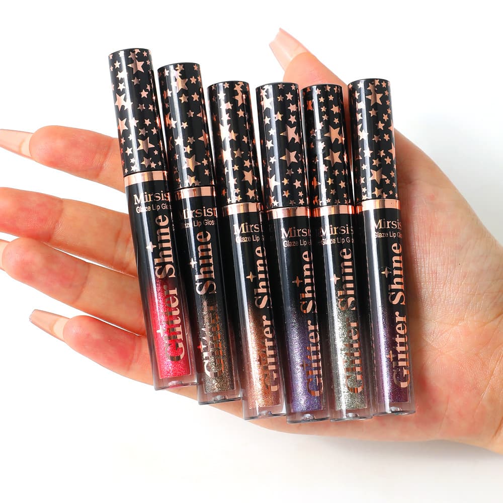 Cross-border 6-Pack Glitter Lip Gloss Mirror Pearl Lip Glaze 6 Colors Moisturizing Plump Lip Oil Fine Shine Lip Gloss Wholesale