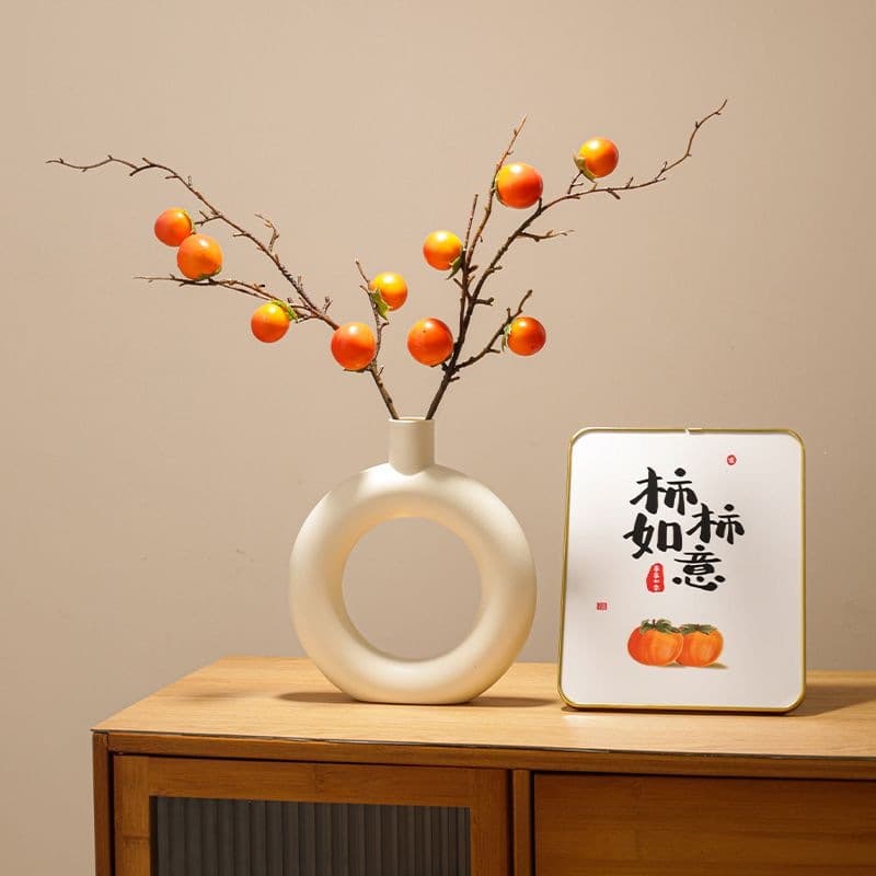 Persimmon Fruit Branch Ornament New Style Vase Minimalist Modern Home Decor Artificial Decoration