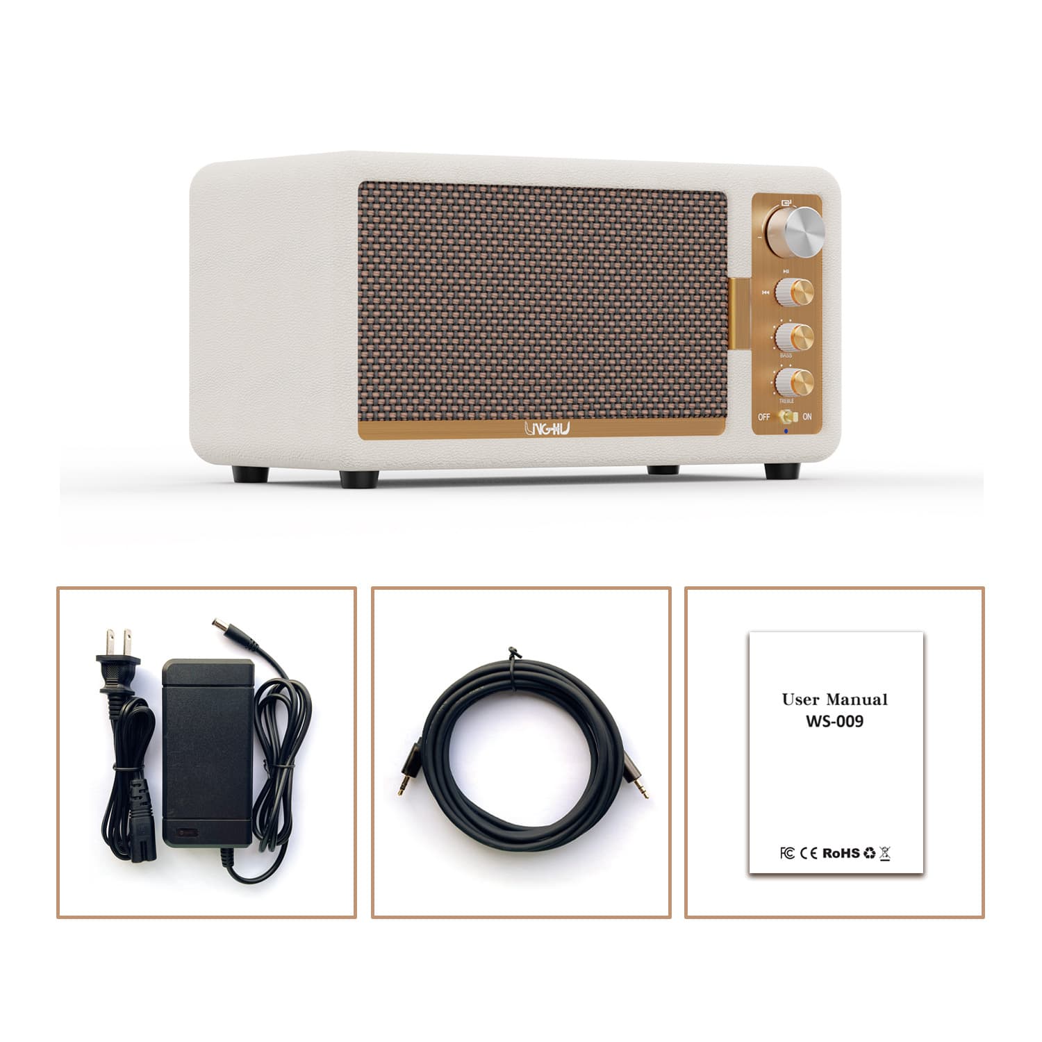 Factory Direct WS-009 Leather Retro Vintage Bluetooth Speaker, Foreign Trade Soundbar Subwoofer, Home Theater Audio