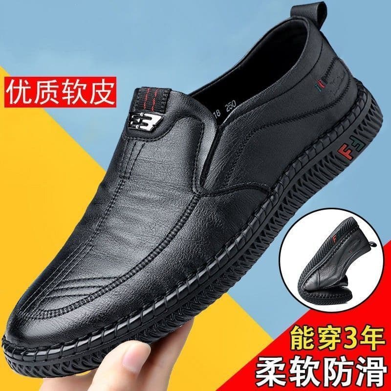 【Genuine Soft Leather】Summer Men's Leather Shoes Breathable Korean Style Casual Shoes Soft Sole Daily Versatile Men's Shoes