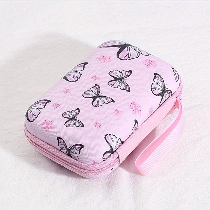 Best-selling EVA storage bag, color-printed headphone pouch, cable organizer, square hard-shell zipper case for CCD digital cameras
