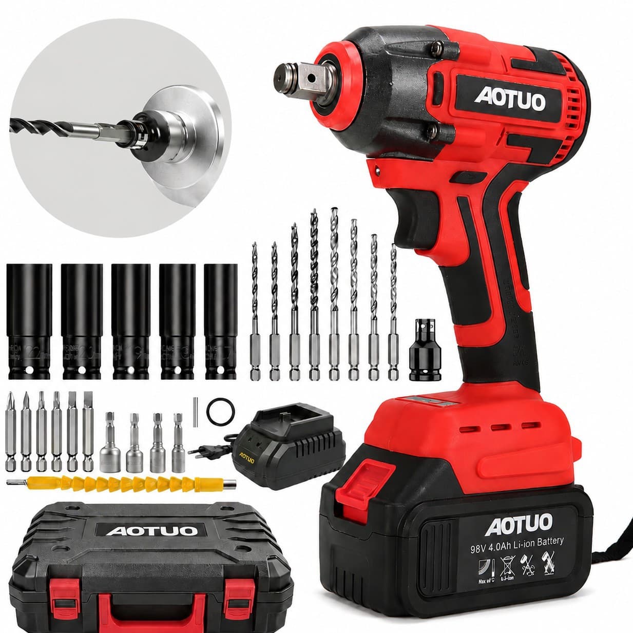 Cross-border rechargeable brushless electric wrench, household style lithium battery wrench, foreign trade style impact wrench, power tool