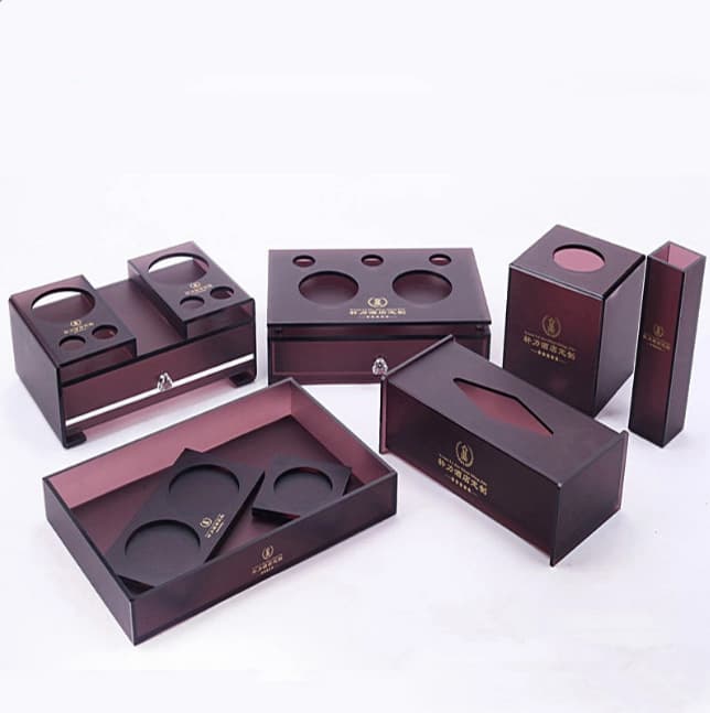 Acrylic hotel toiletries storage box, lotion bottle set, toothbrush holder, guesthouse consumable box