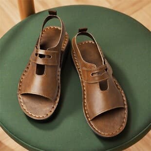 Roman Sandals Men 2026 Summer New Men's Breathable Anti-Slip Velcro Sandals Outdoor Wear Driving Beach Sandals Large Size