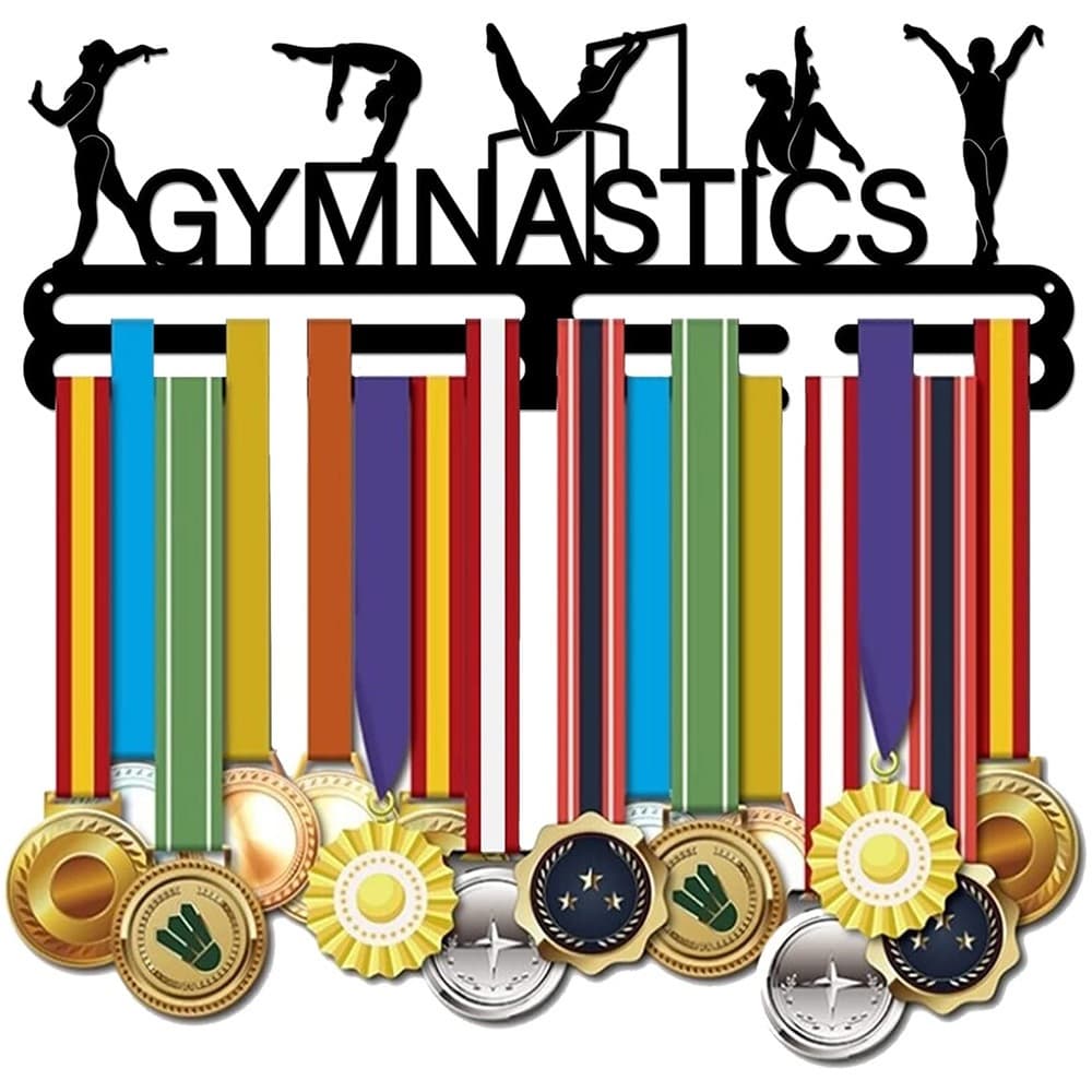 Stainless steel iron metal medal rack letter gymnastics silhouette gymnastics pattern key hook storage rack