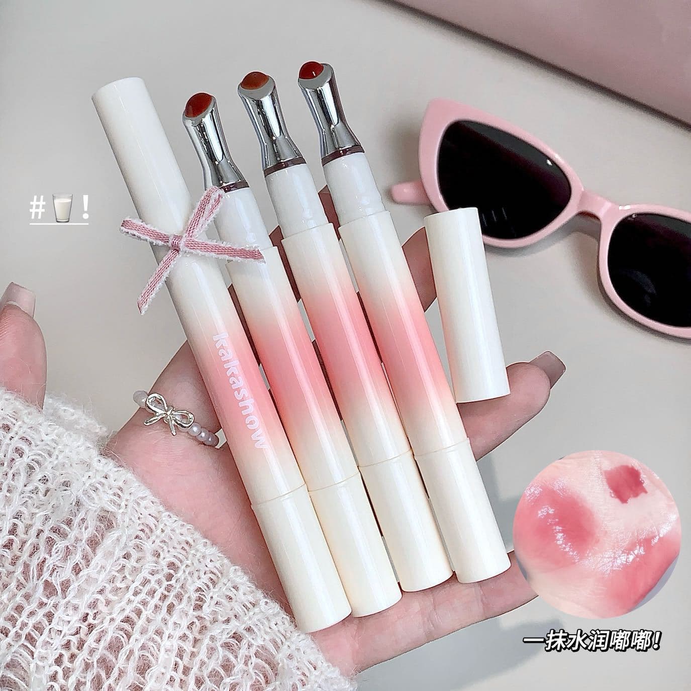 Kakashow Water Glow Lip Gloss, Plumping Shine Lip Tint with Iron Head Applicator, Sheer Korean Style Youthful Look C506