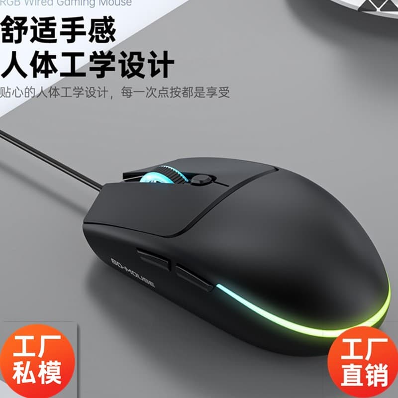 M300 Lightweight Wired Mouse RGB Breathing Light Esports Gaming Internet Cafe PUBG LOL Computer Mouse Silent
