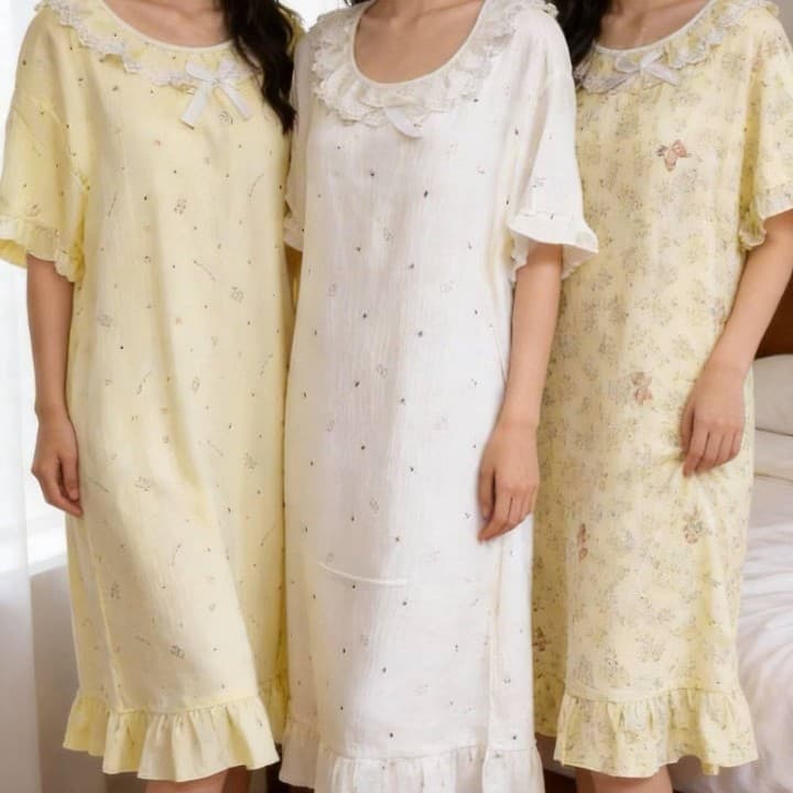 26 Summer Girls' Nightgown, Yassel Short Sleeve Pajama Dress, Homewear Pajama Dress, with Padded Bra