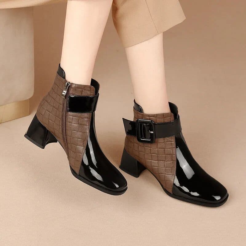 High Heels Women's 2024 New Boots Winter Korean Style Fashion Round Toe Short Boots Ladies High Heel Low-Cut Women's Wholesale