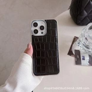 Crocodile Texture Apple 16 Pro Max Phone Case Electroplated Leather Case 15/14/13/12 Pro Max Full Coverage Drop Protection Shell