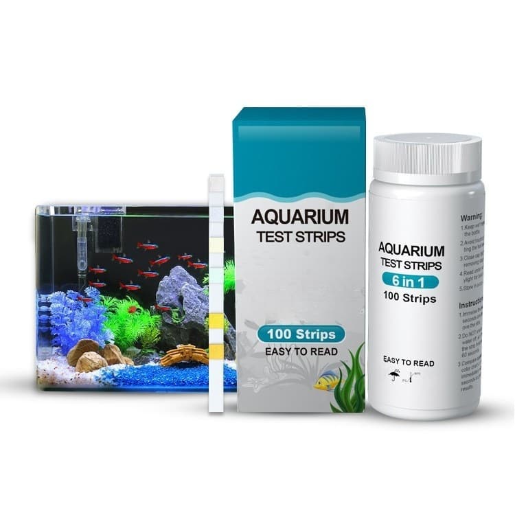 6-in-1 Aquarium Water Quality Test Strips for Hardness, Residual Chlorine, Nitrite, and pH
