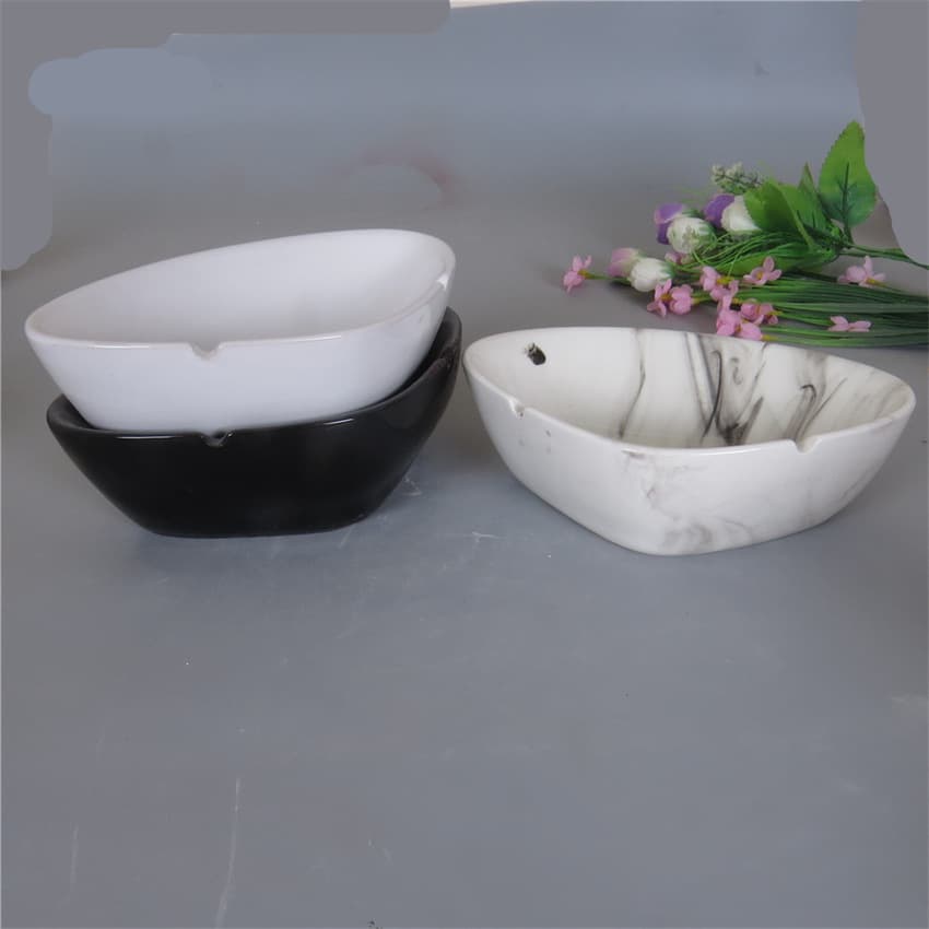 Mini Ceramic Ashtray Sink with Ink Wash Design, Creative Fashion Triangle Ashtray with LOGO