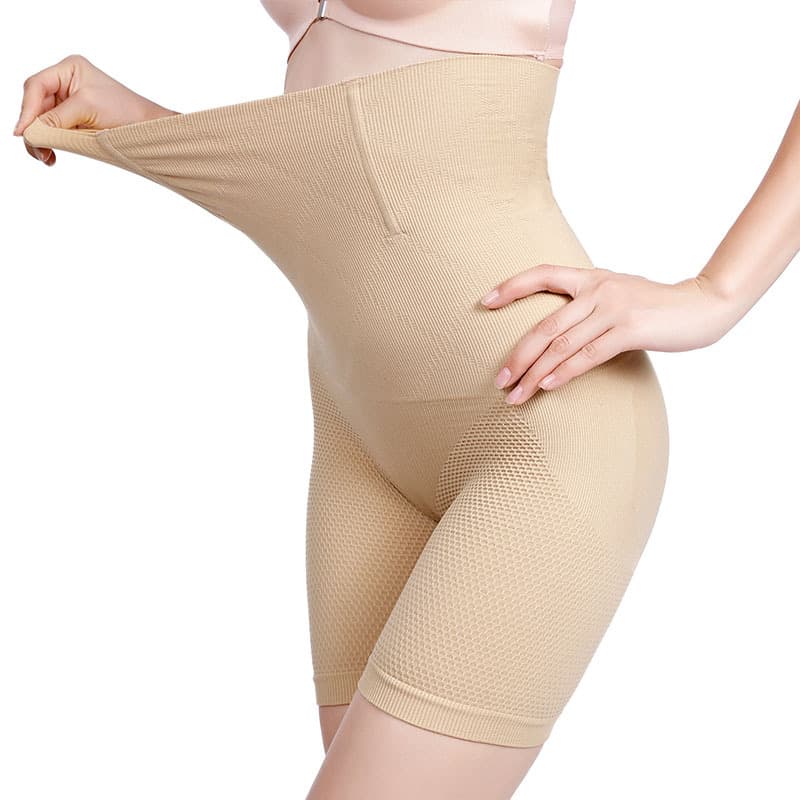 High-waist Honeycomb Butt-lifting Seamless Control Panty, Postpartum Extended Brief Shapewear, Plus Size Safety Shorts
