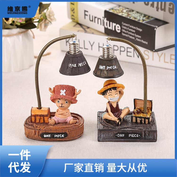 Graduation gift for boys and girls Luffy night light desktop table lamp decorative pen holder storage ornaments children's ginger tea